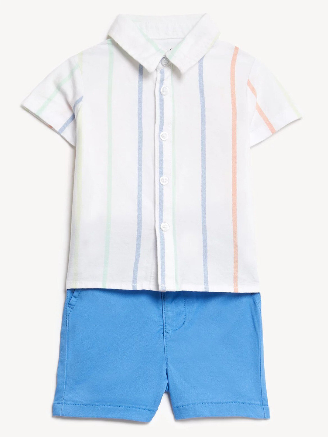 Marks & Spencer Boys Striped Shirt With Shorts