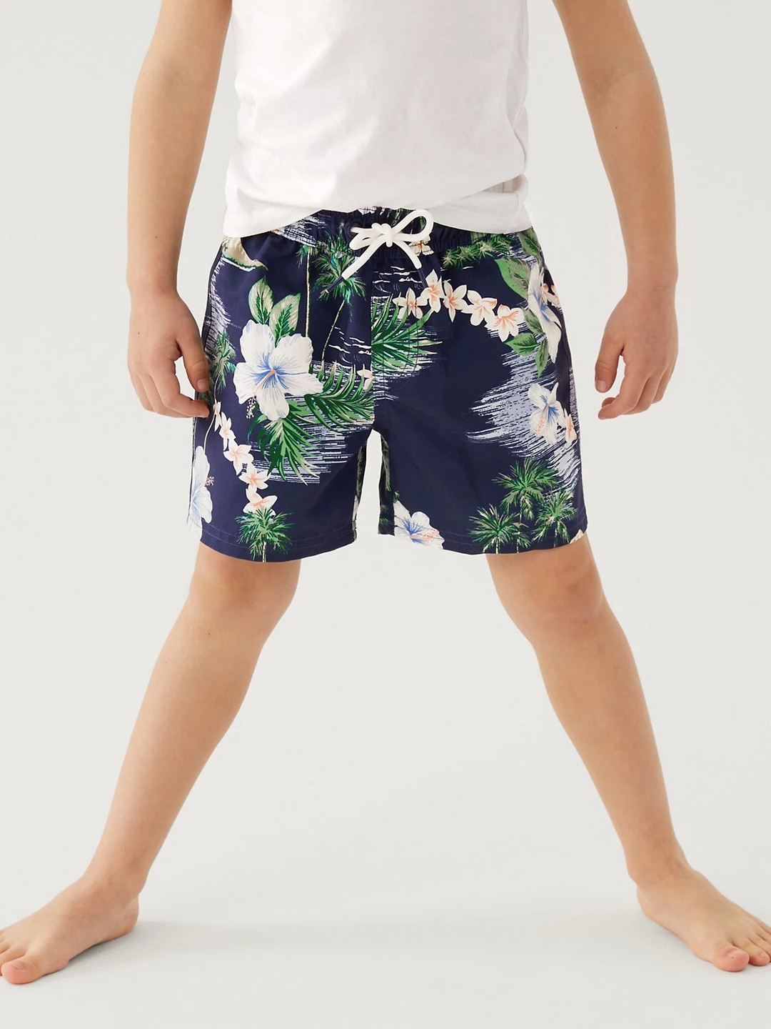 Marks & Spencer Boys Mid Rise Tropical Printed Lounge Shorts