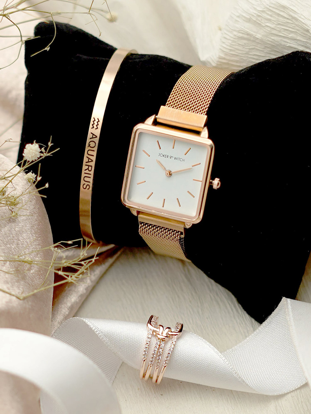 JOKER & WITCH Pixie Dust Aquarius Love Triangle Women Watch Gift Set JWLT109