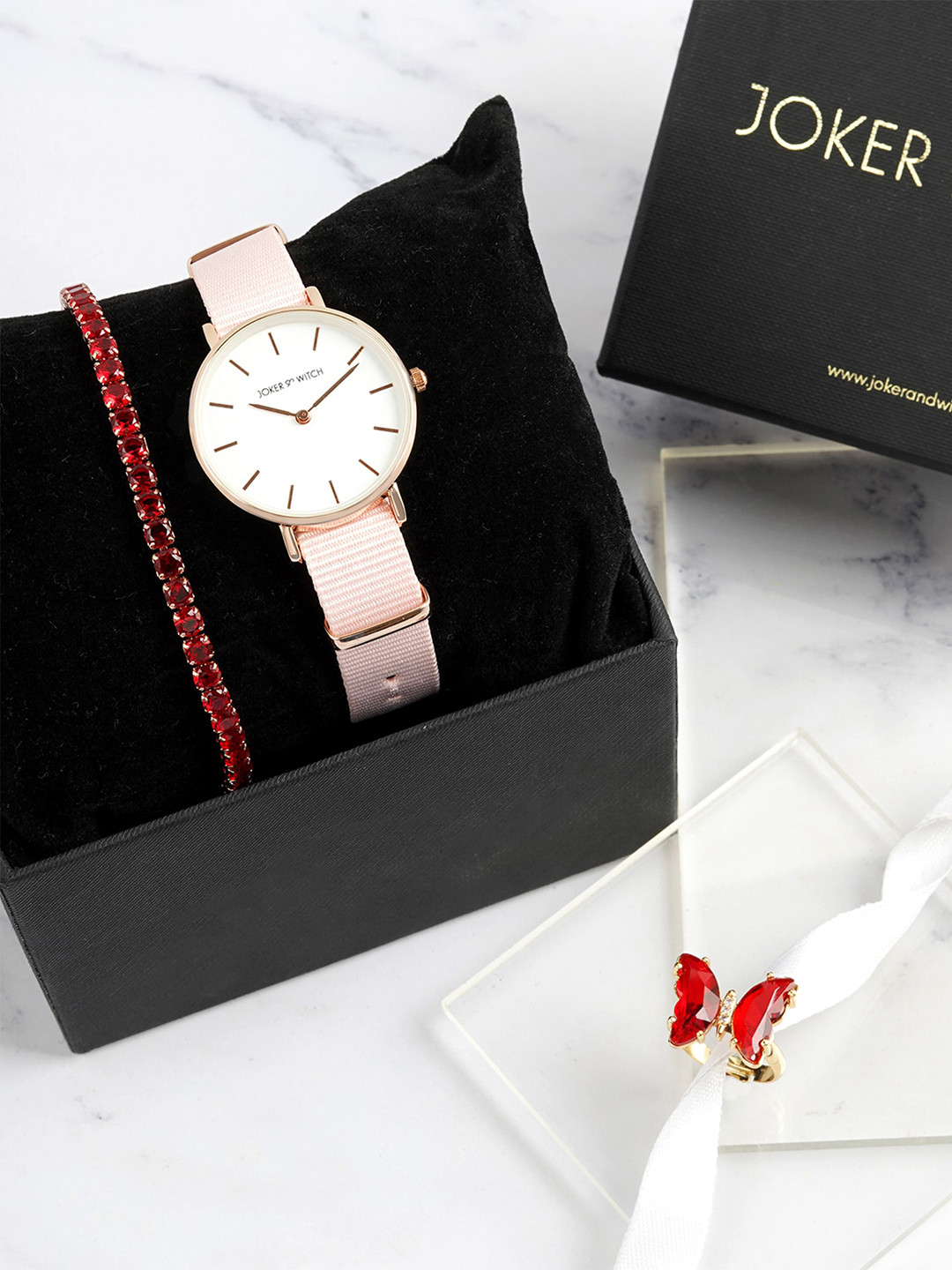 JOKER & WITCH Women Castanho Love Triangle Watch Gift SetJWLT562