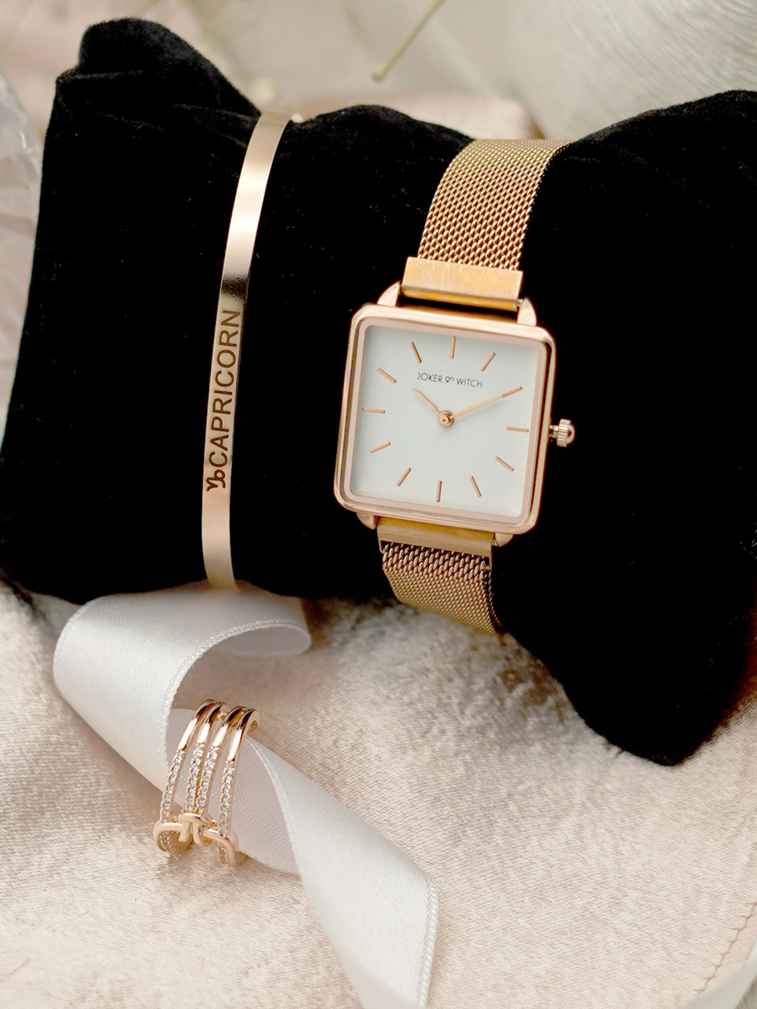 JOKER & WITCH Pixie Dust Capricon Love Triangle Women Watch Gift Set JWLT108