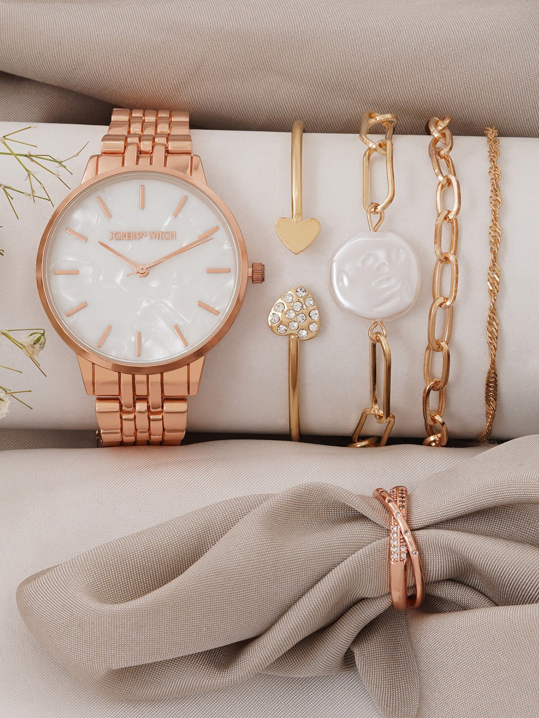 JOKER & WITCH Women Madison Love Triangle Watch Gift Set JWLT736