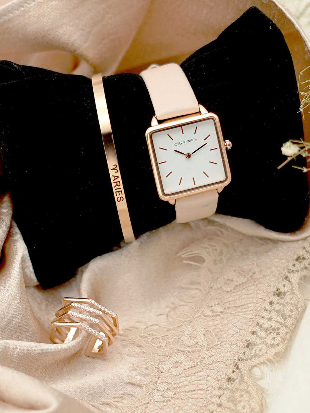 JOKER & WITCH Women Shooting Star Aries Love Triangle Watch Gift Set JWLT147