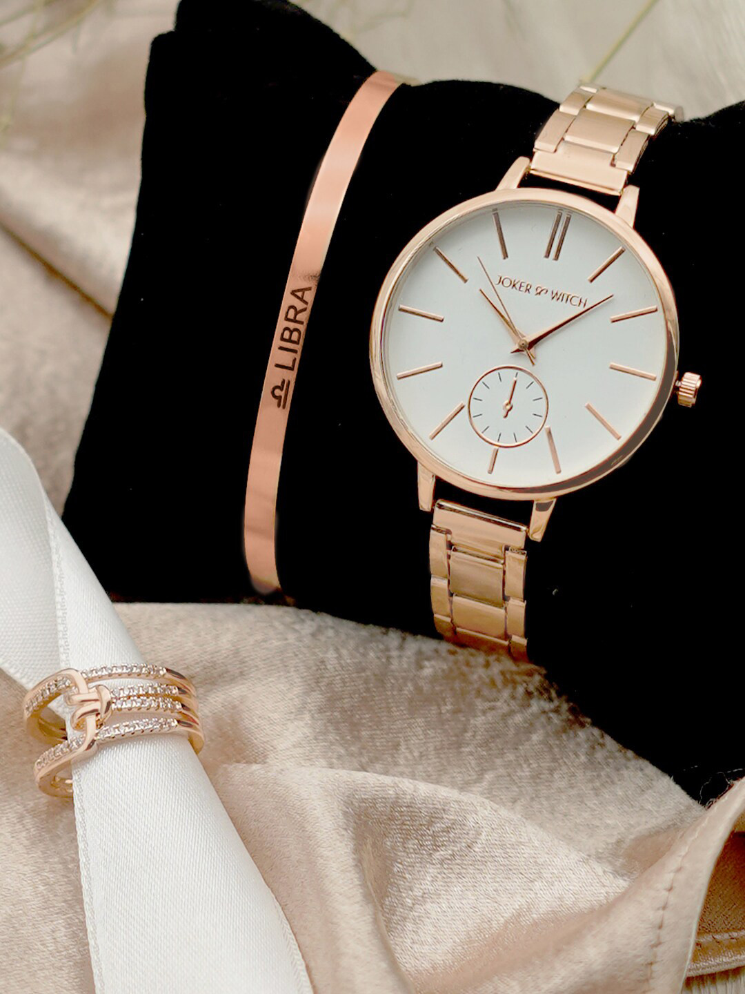 JOKER & WITCH Women Starry Eyes Libra Love Triangle Watch Gift Set JWLT69