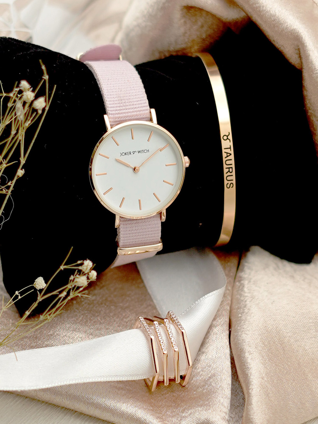 JOKER & WITCH Women Sleek Blush Taurus Love Triangle Accessory Gift Set