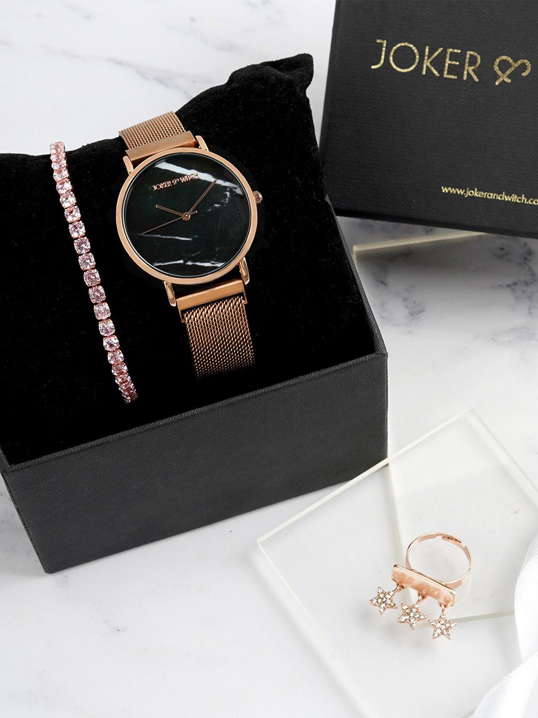 JOKER & WITCH Women Kiera Coral Love Triangle Accessory Gift Set