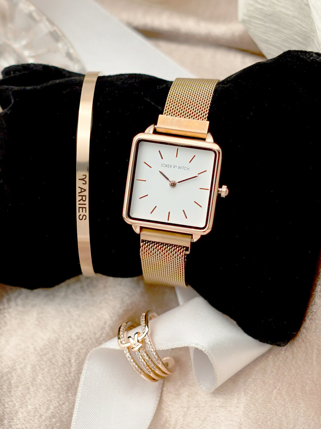 JOKER & WITCH Pixie Dust Aries Love Triangle Women Watch Gift Set JWLT111