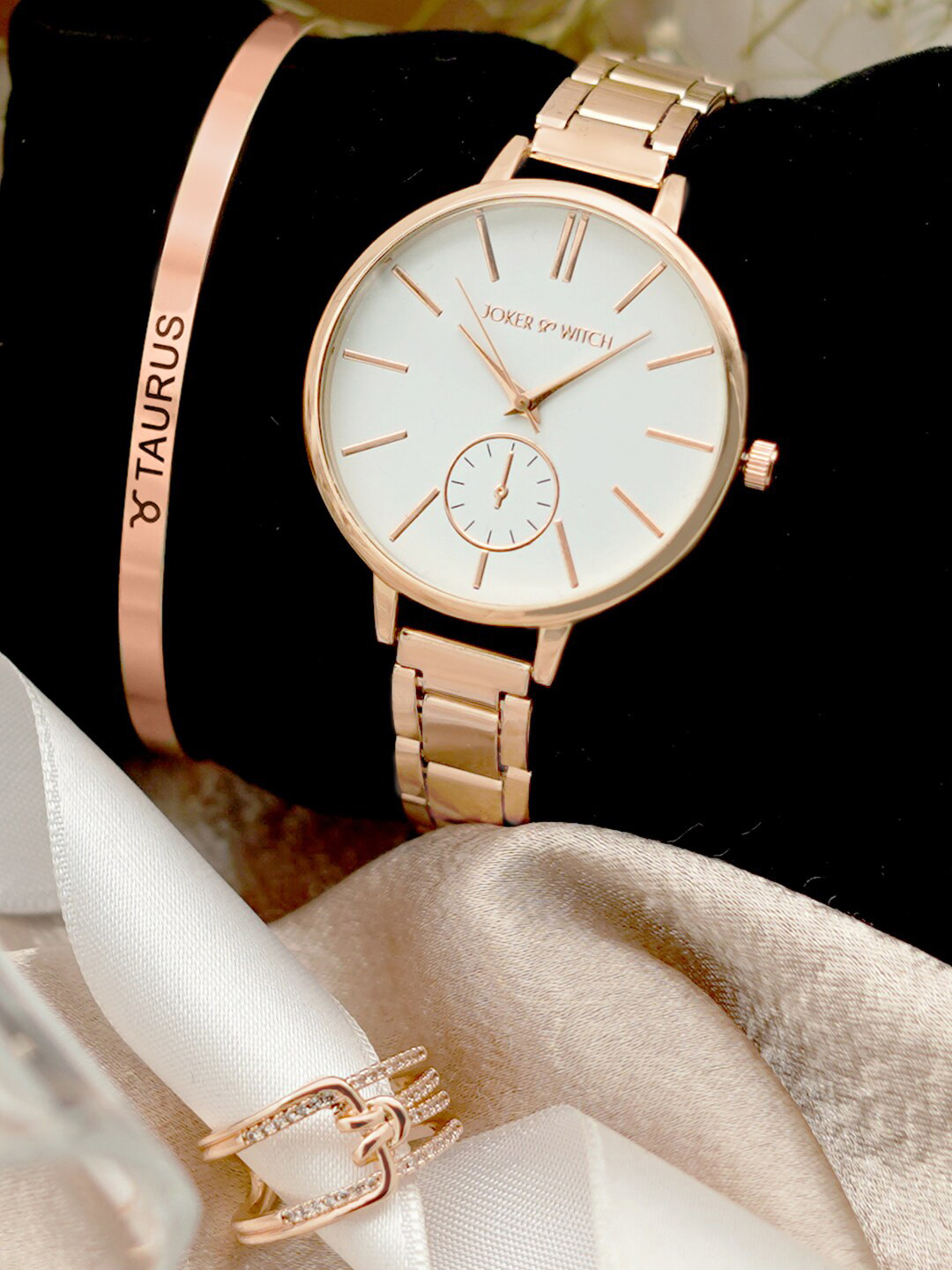 JOKER & WITCH Starry Eyes Taurus Love Triangle Women Watch Gift Set  JWLT64