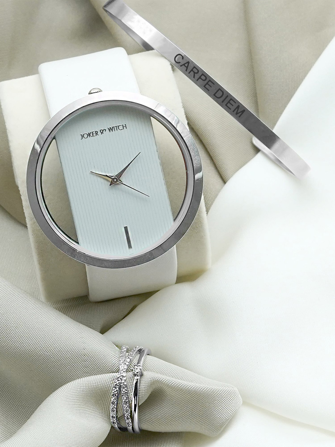 JOKER & WITCH Women Ivory Love Triangle Jewellery & Watch Gift Set JWLT251