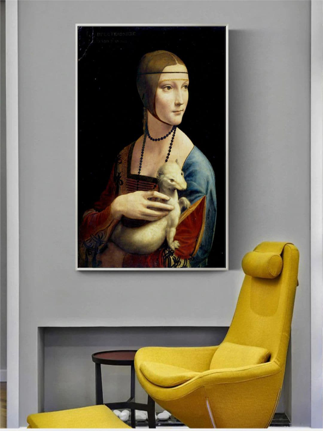 THE HANDMADE FLAIR Black & Beige The Lady Painted Wall Art