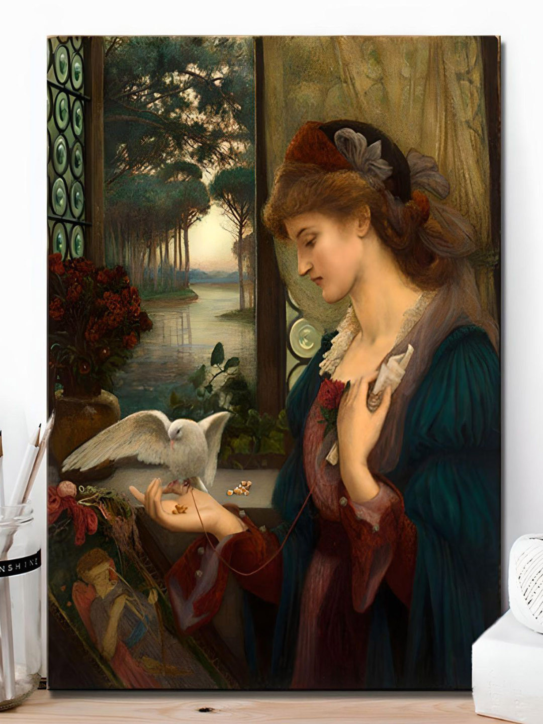 THE HANDMADE FLAIR Green & Brown Classic Painted Wall Art