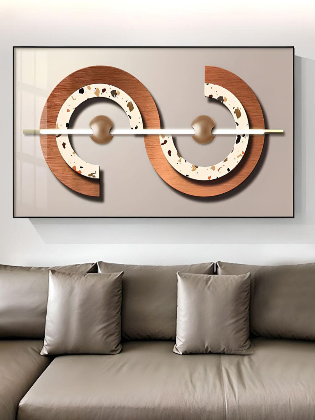 THE HANDMADE FLAIR Brown & Beige Sun Moon Nordic Painting Wall Art