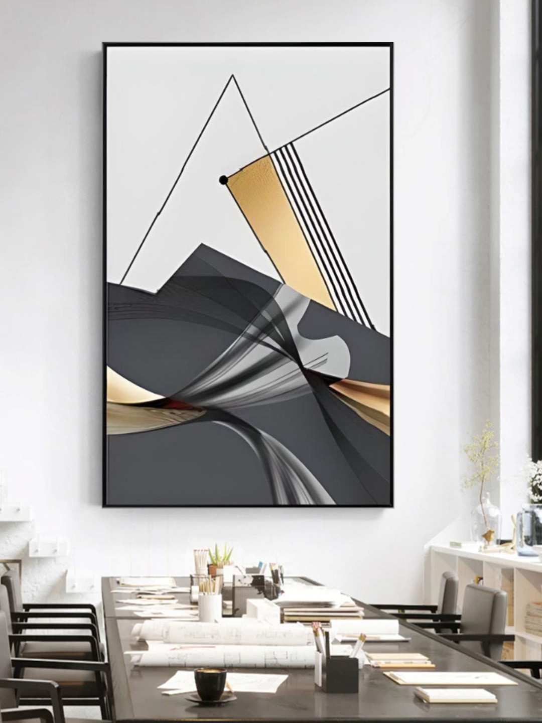 THE HANDMADE FLAIR Crystal Porcelain Abstract Framed Wall Art