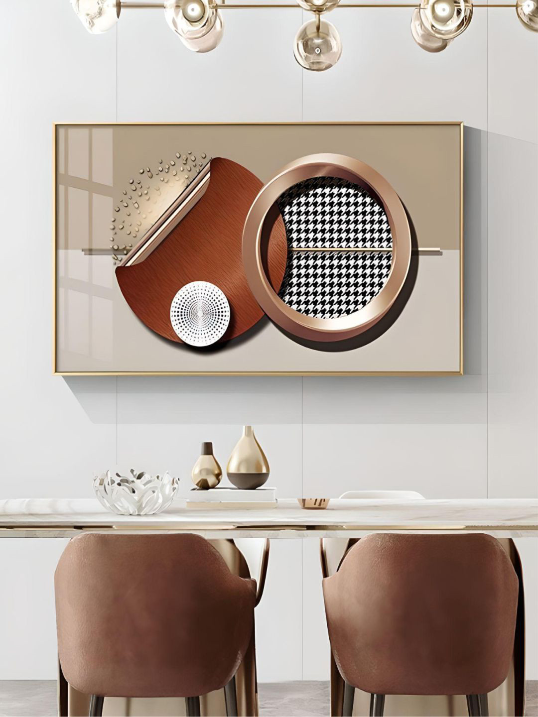 THE HANDMADE FLAIR Maroon Abstract Painting Wall Art