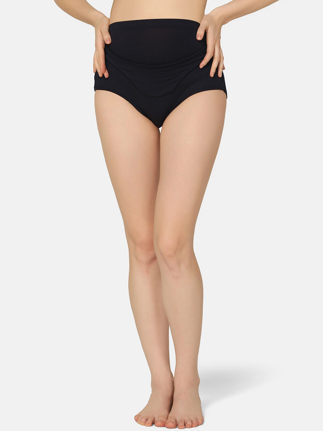 MAMMA PRESTO High Rise Anti Microbial Cotton Maternity Brief MPU-18 BLACK-I23