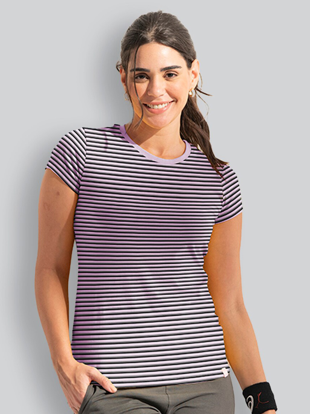 LYRA Striped Anti Odour Cotton T-shirt