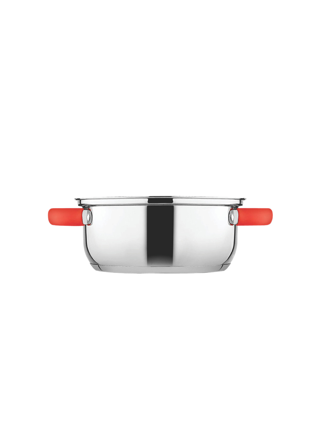 GOODHOMES Elegance Shallow Red Stainless Steel Serving Casserole With Lid 2500 ml