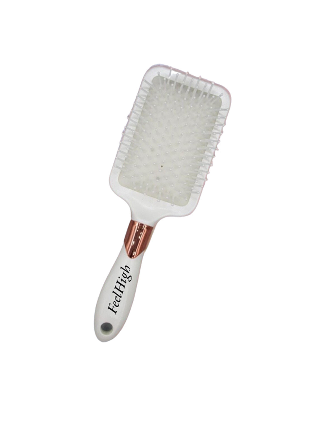 FEELHIGH Professional Ceramic Coated Paddle Hair Brush For Detangling & Smoothing - White