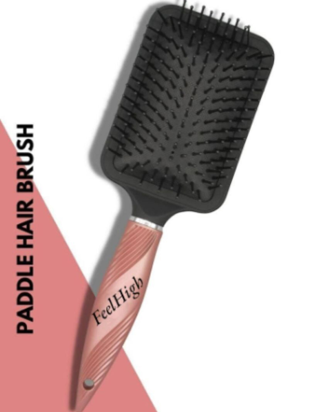 FEELHIGH Professional Paddle Hair Brush For Detangling & Smoothing - Black