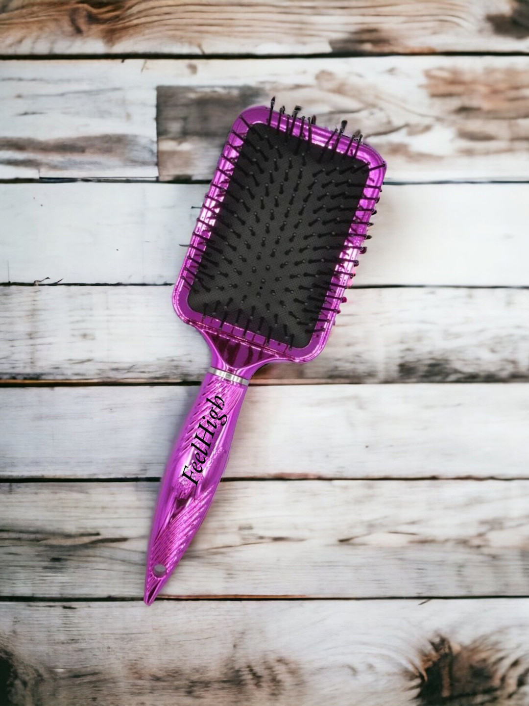 FEELHIGH Professional Paddle Hair Brush For Detangling & Smoothing - Purple