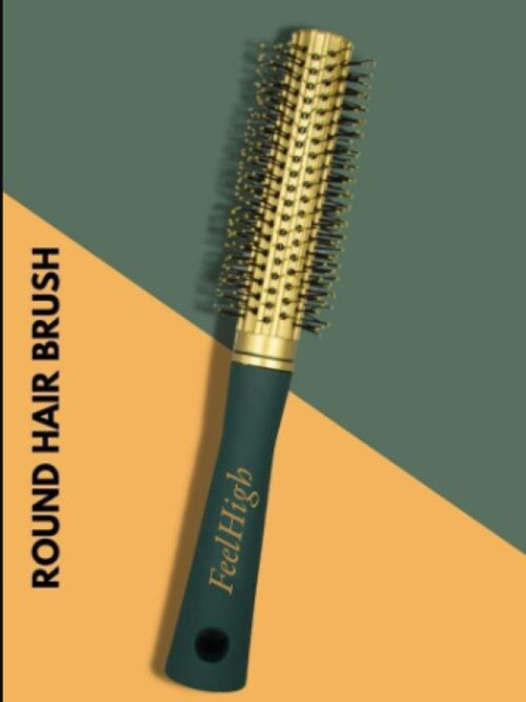 FEELHIGH Professional Round Hair Brush - Green