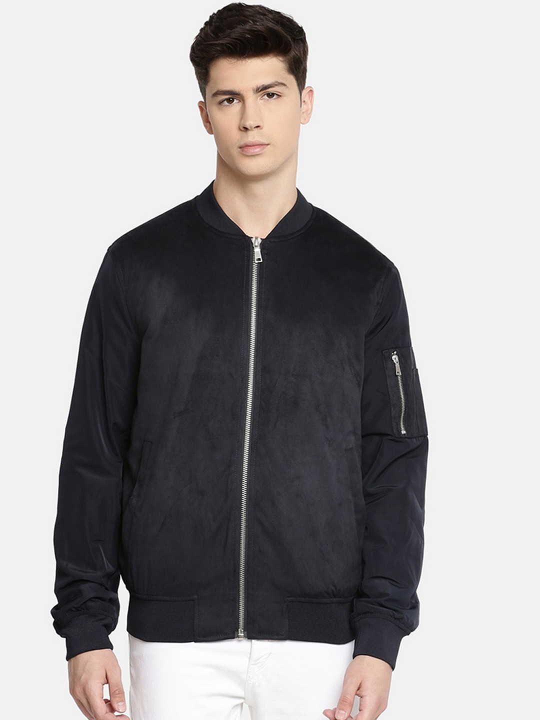 Celio Mock Collar Zip Detail Cotton Bomber Jacket