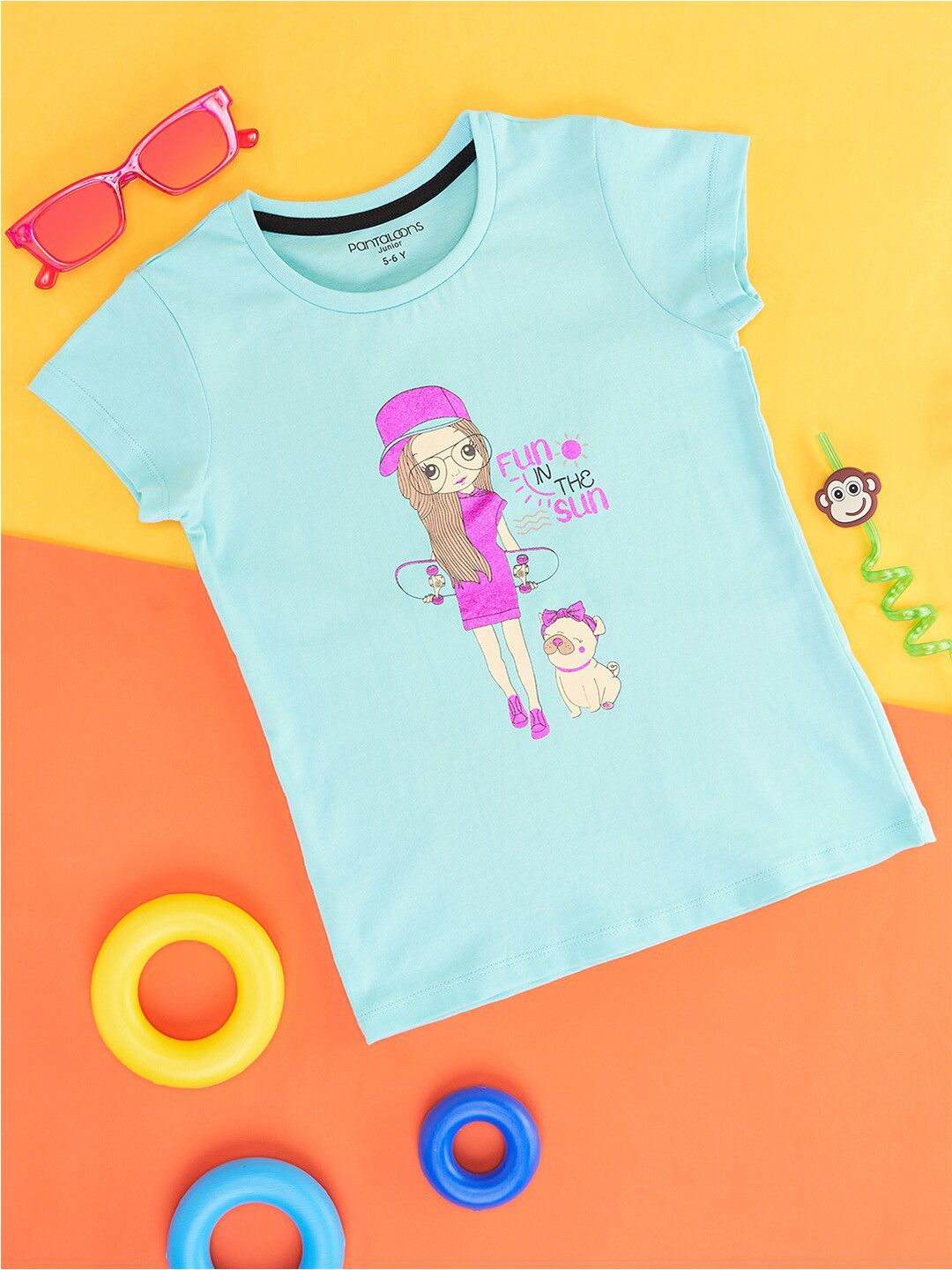 Pantaloons Junior Girls Printed Cotton T-shirt