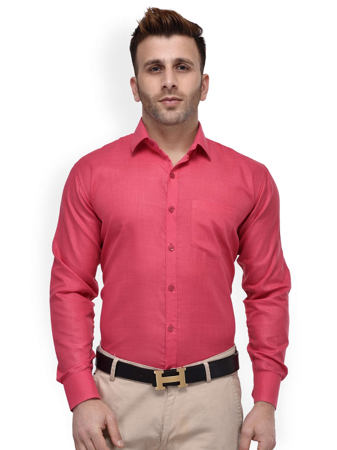 Dark pink formal sales shirt
