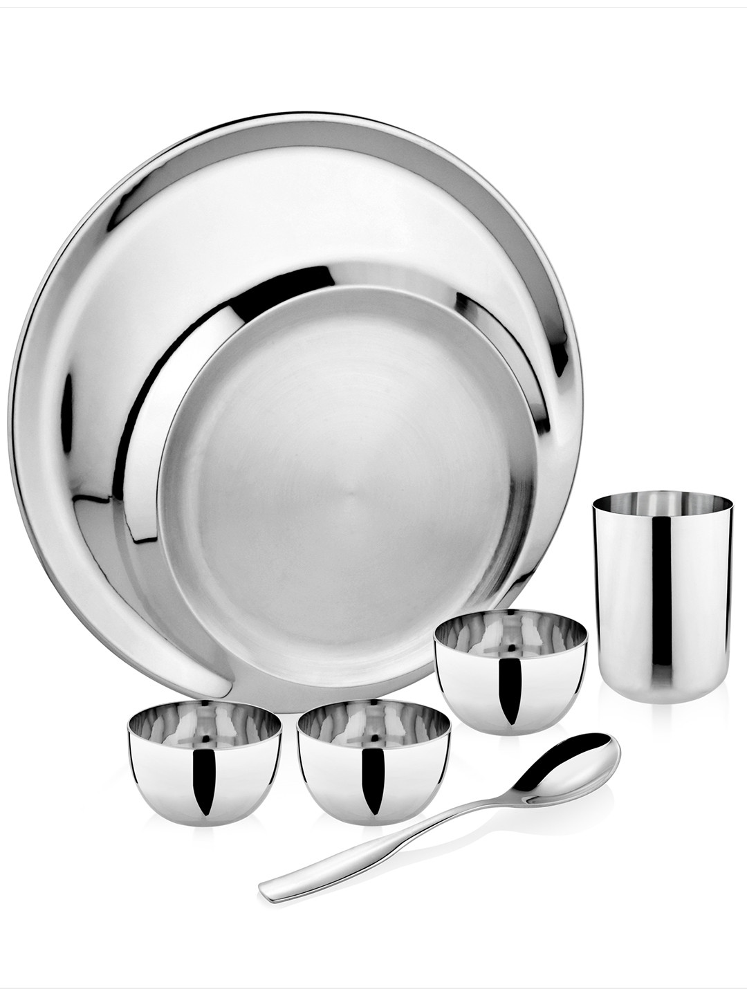 FNS Steel Solid Stainless Steel Easy to Clean 6 Piece Dinner Set