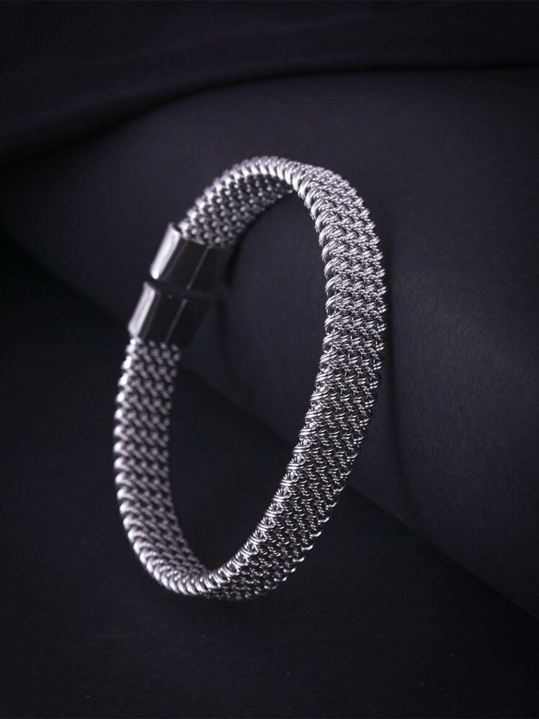 MEENAZ Men Silver-Plated Kada Bracelet