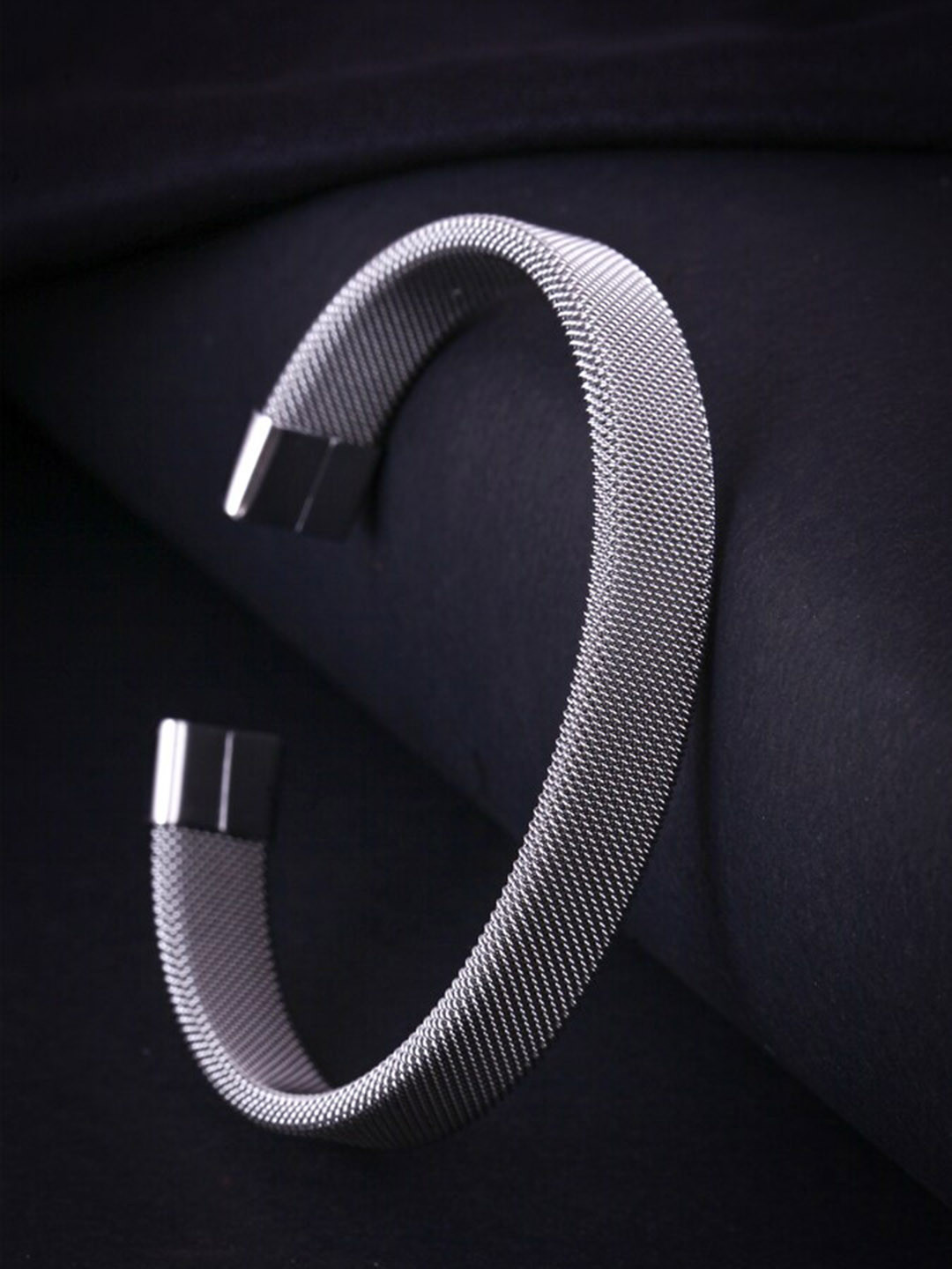 MEENAZ Men Silver-Plated Kada Bracelet