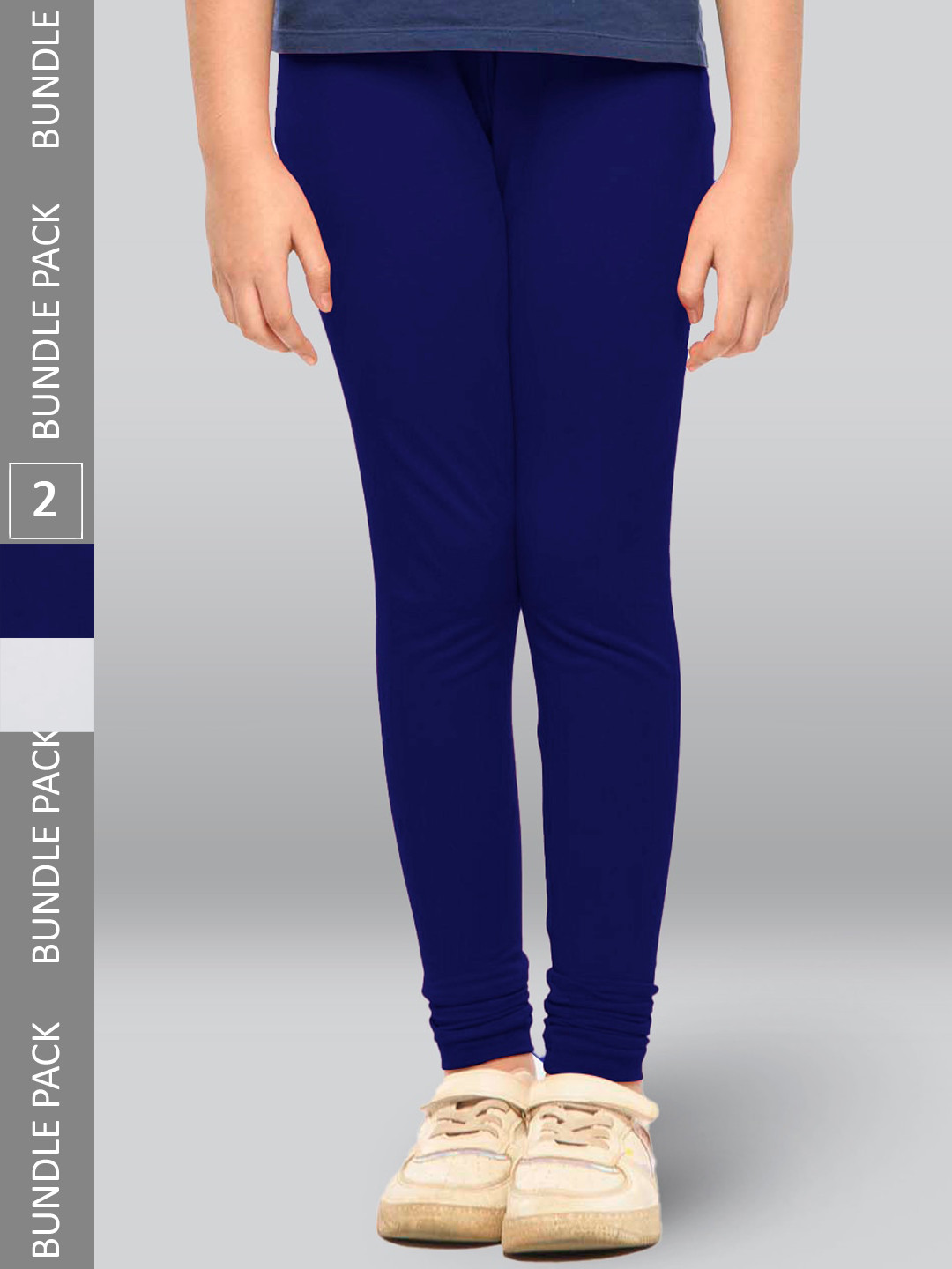 LYRA Girls Pack Of 2 Churidar-Length Cotton Breathable Skin Friendly Leggings