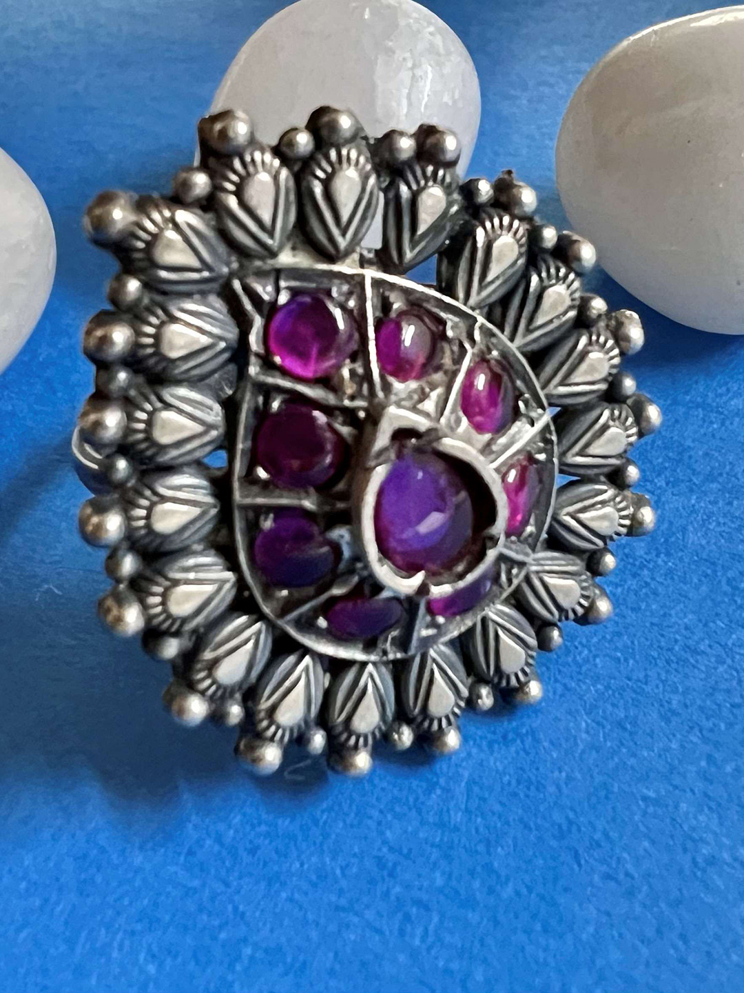 Arte Jewels 925 Oxidised Silver Kempstone Ring