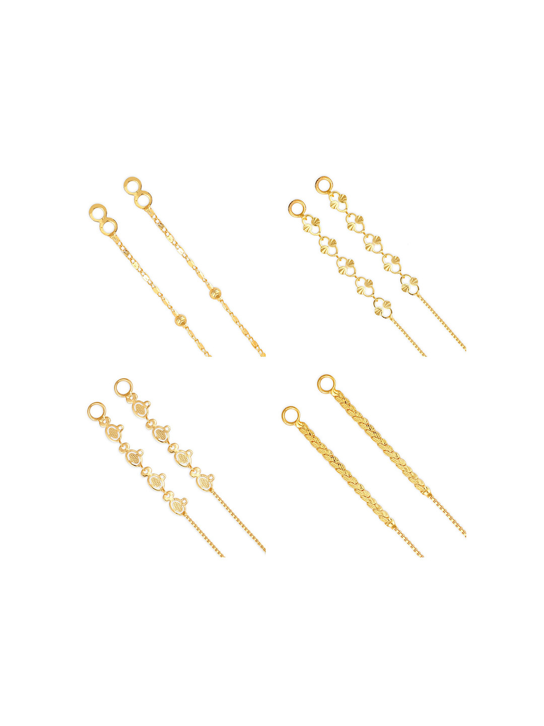 Vighnaharta Set Of 4  Gold-Plated Classic Ear Cuffs