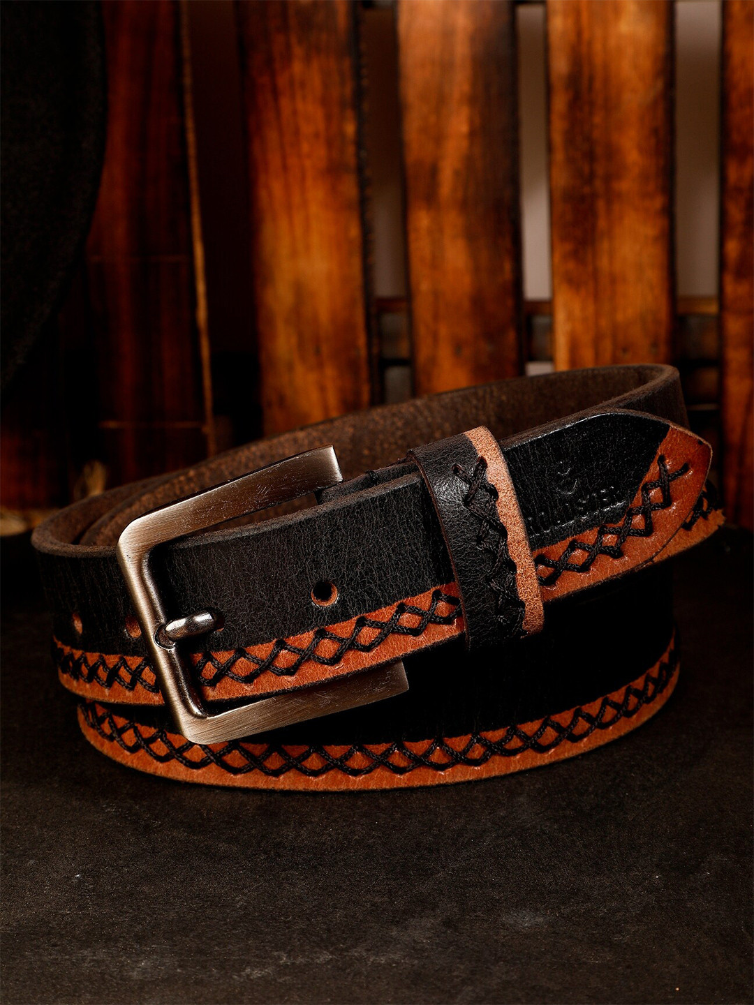 The Roaster Lifestyle Co. Men Textured Leather Belt