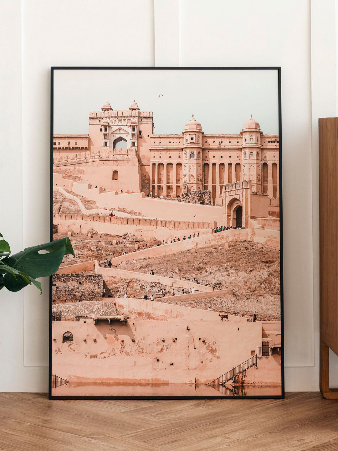 INDIAN CLASSIC ART Pink & Brown Indian Palace Framed Wall Art