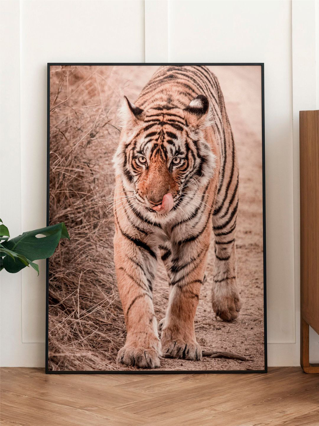 INDIAN CLASSIC ART Tiger Canvas Living Room Rectangle Paintings Wall Art -19.69 x 30In