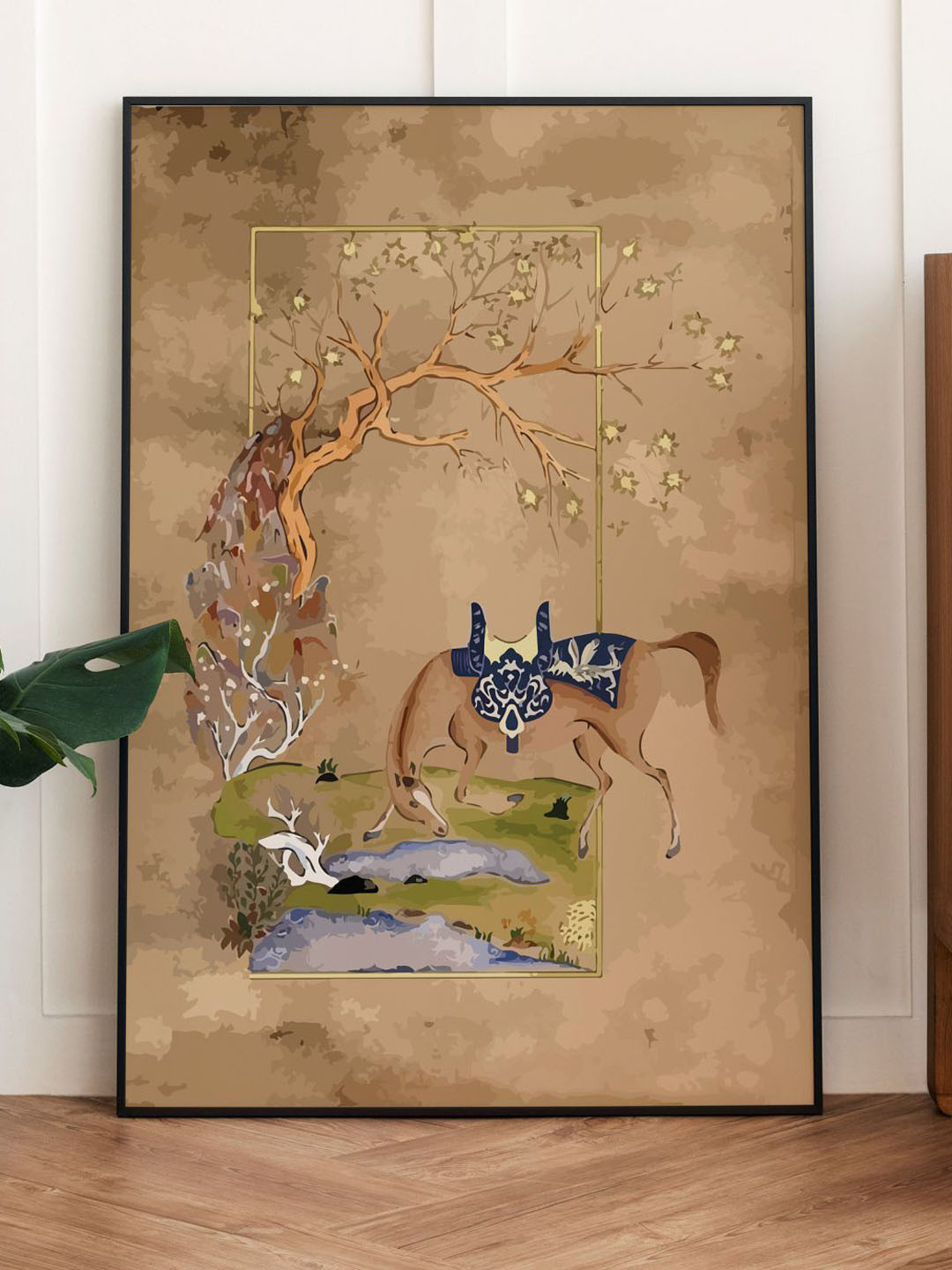 INDIAN CLASSIC ART Brown Indian Forest Framed Wall Art