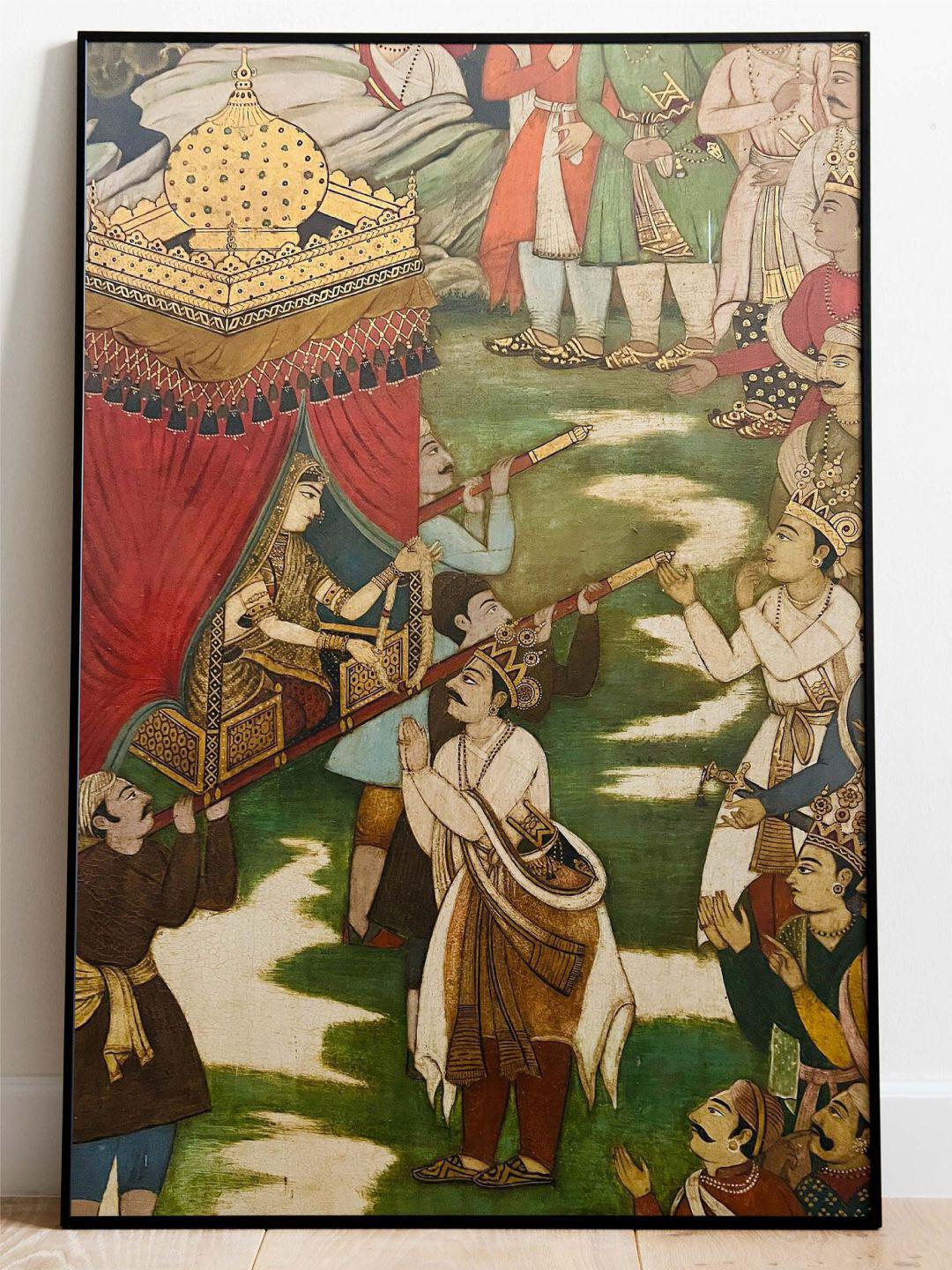 INDIAN CLASSIC ART Green & Red Vintage Indian Palace Framed Wall Art