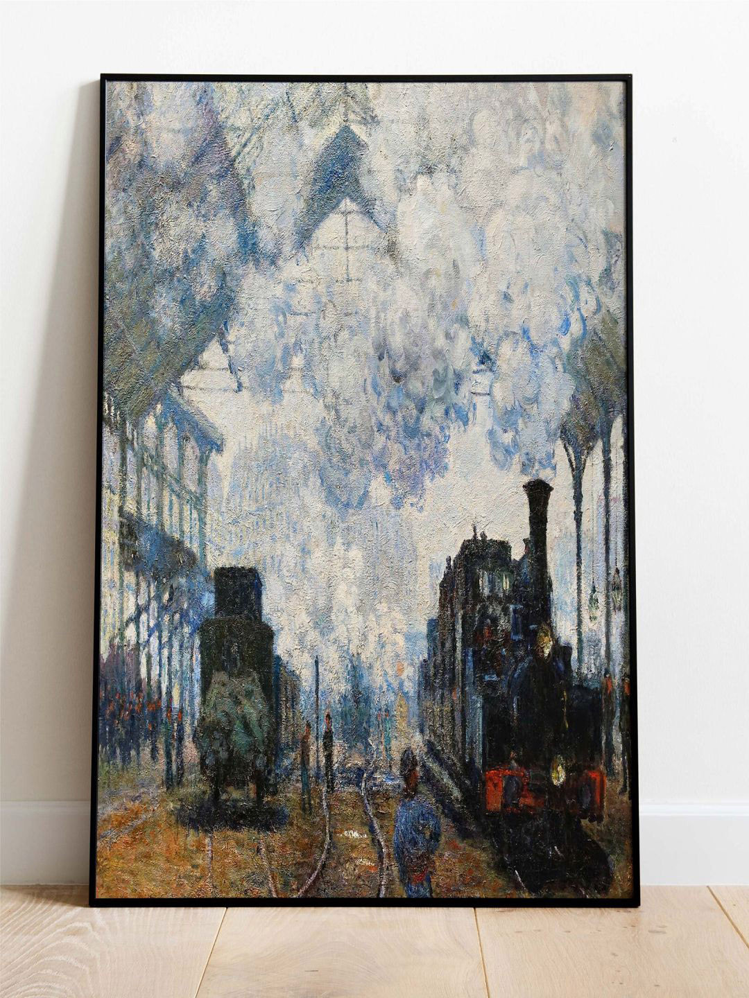 INDIAN CLASSIC ART Indian Railway Station Canvas Rectangle Paintings Wall Art -20 x 30 In