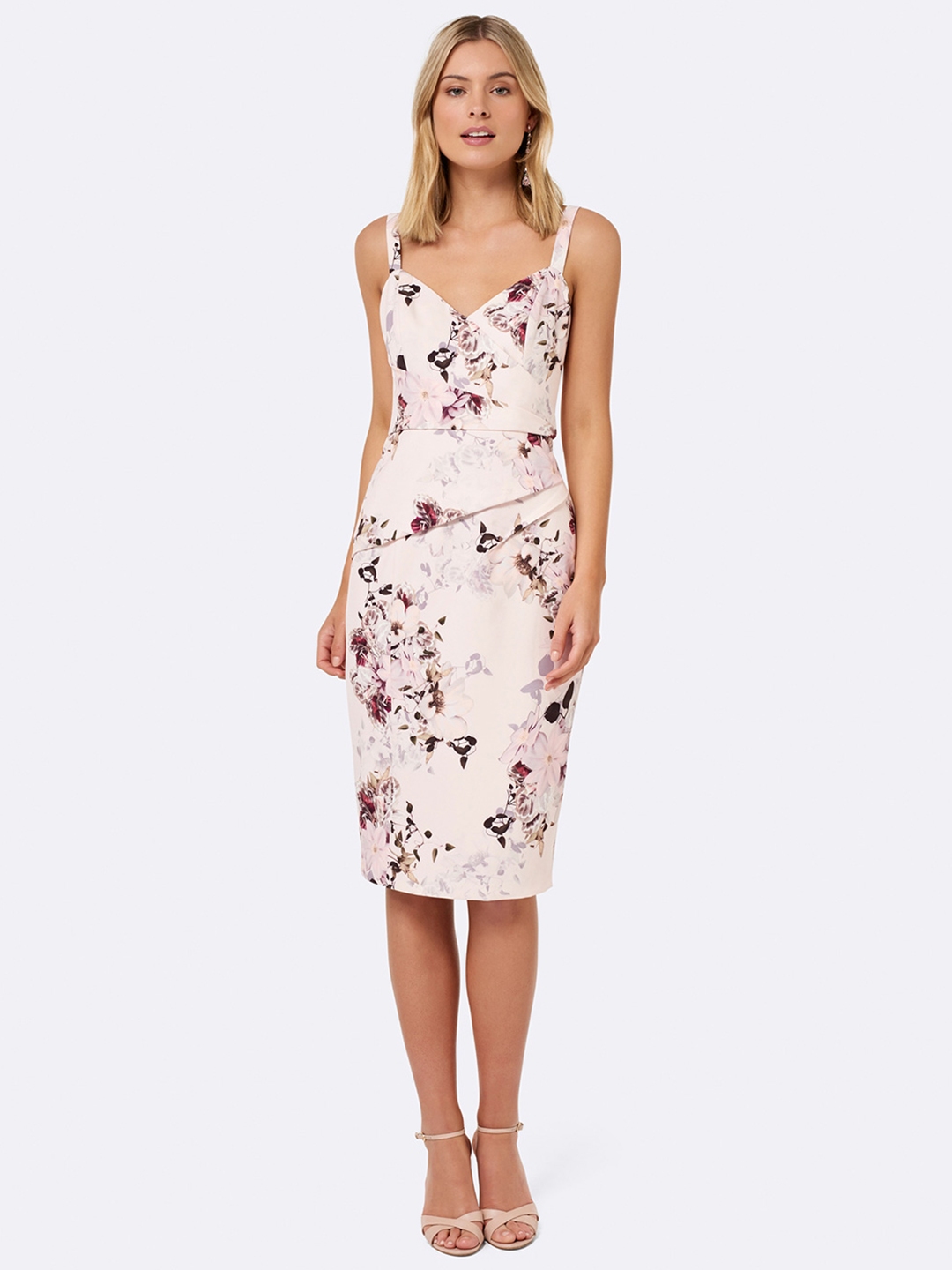 Pink floral shop bodycon dress