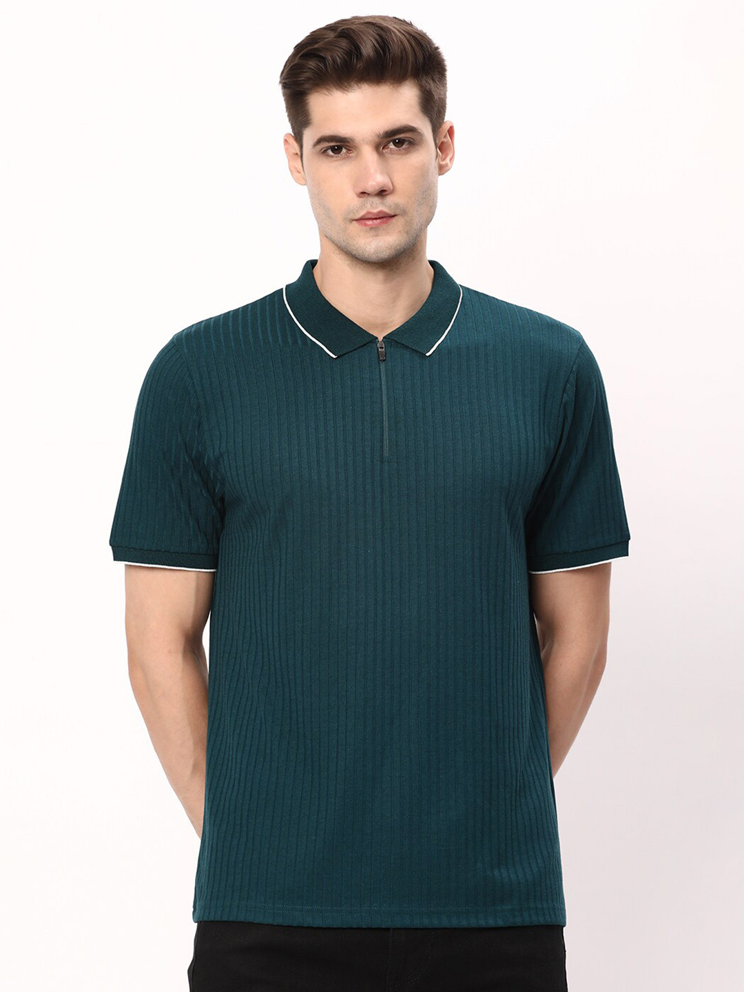 R&B Short Sleeves Polo Collar T-shirt