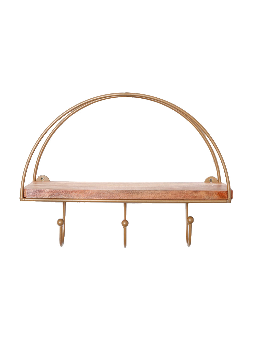 CASA DECOR Operation Obsessed Brown Wood Wall Shelf With Keyholders