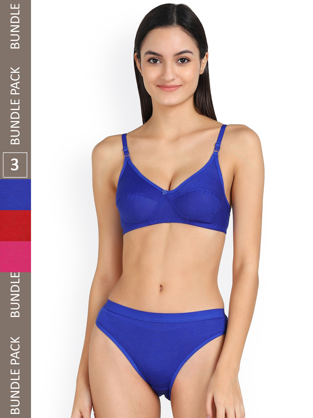 Aamarsh Pack Of 3 Mid-Rise Cotton Lingerie Set AP_B_Ruchi Set_Blue,Purple,Pink_30