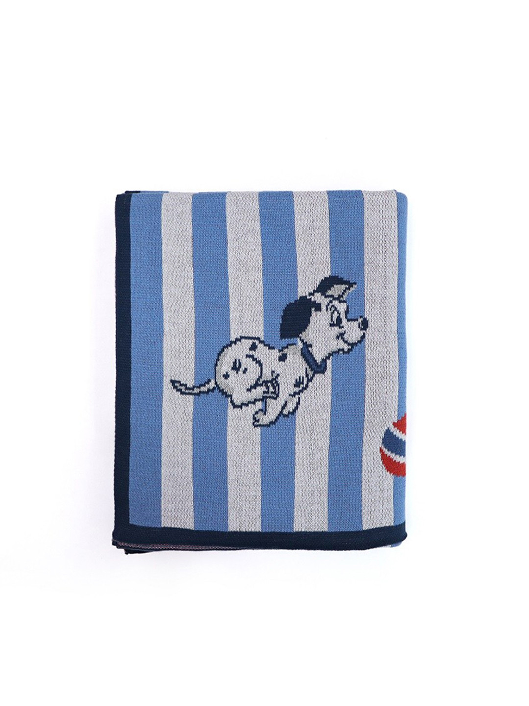Pluchi Blue & Off White Cartoon Characters AC Room 350 GSM Single Bed Blanket