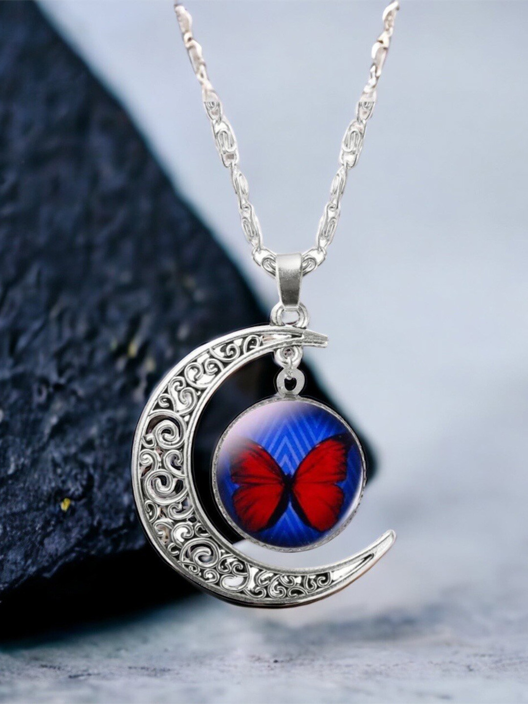 MYKI Silver-Plated Butterfly Necklace