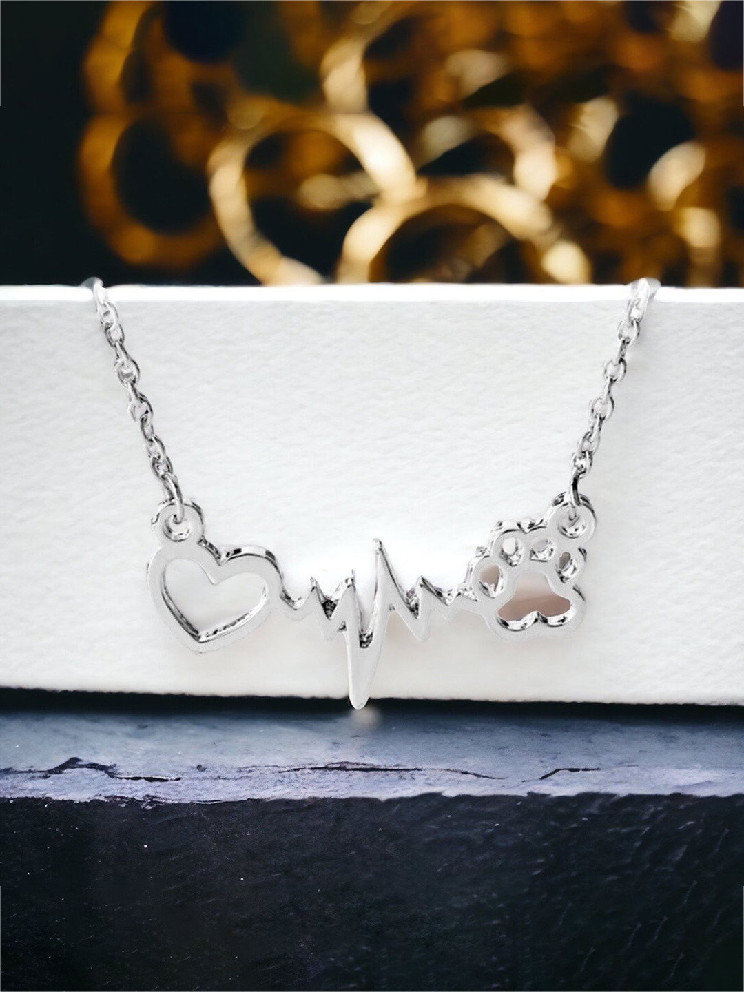MYKI Silver-Plated Dog Paw Chain