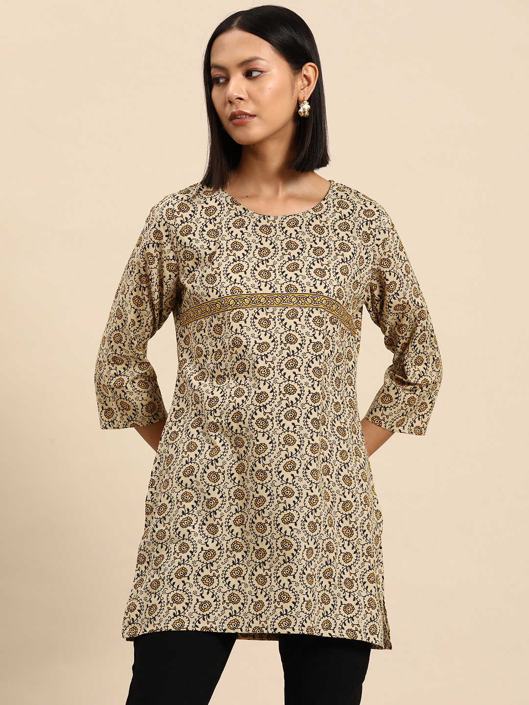 all about you Ethnic Motifs Printed Liva Short Kurti