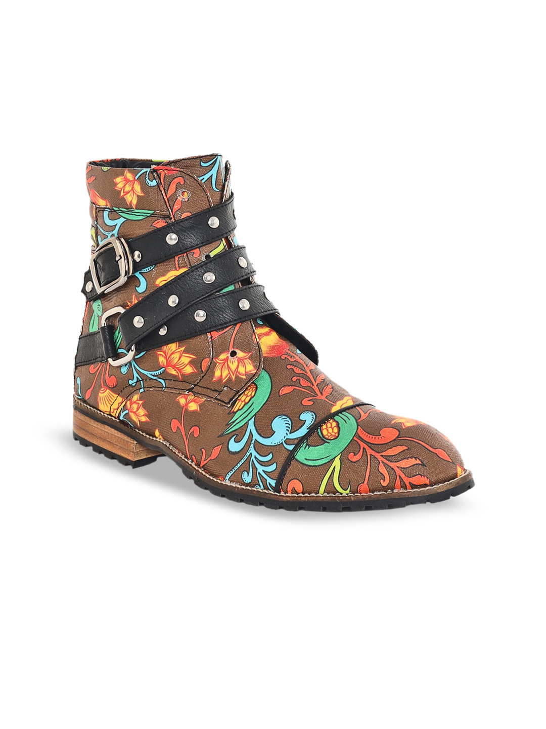 Kanvas Women Printed Canvas Mid-Top Regular Boots