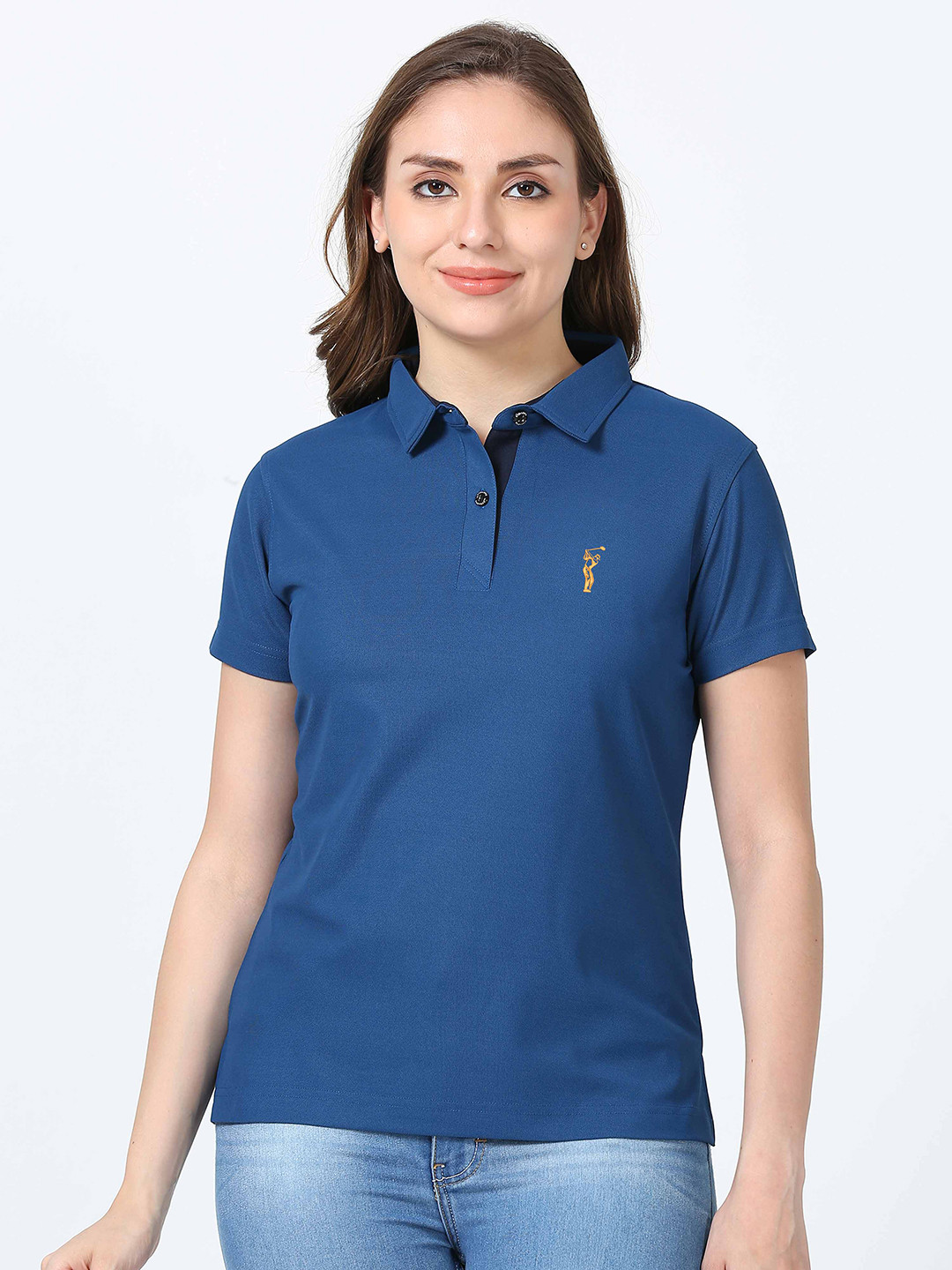 STELLERS Women Regular Fit Polo Collar T-shirt
